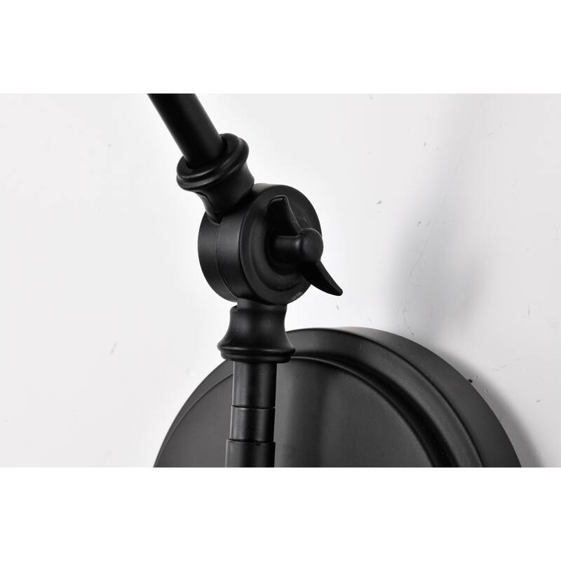 Esmerelda Wall Lamp Sconce Matte Black Swing Arm 1-light