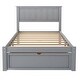 preview thumbnail 4 of 16, Twin Size Platform Bed with Under-bed Drawer for Extra Storage, Solid Pine Wood and MDF, Gray
