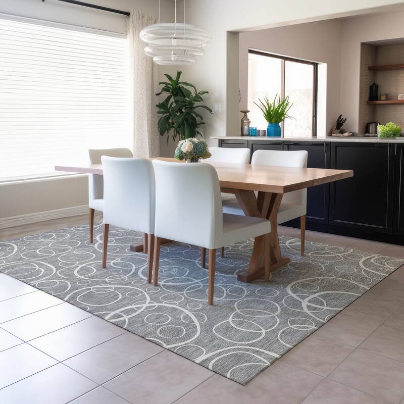 Machine Washable Indoor/ Outdoor Contemporary Nexus Chantille Rug