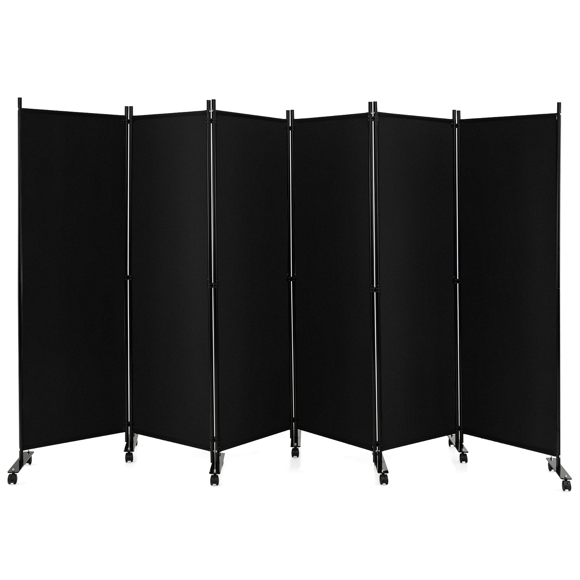 Costway 4Panel Folding Room Divider 6FT Rolling Privacy Screen with