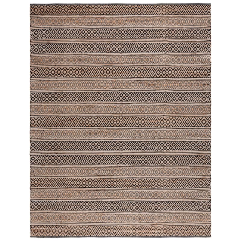 SAFAVIEH Flatweave Natural Fiber Valeryia Jute Rug - 8' x 10' - Black/Natural