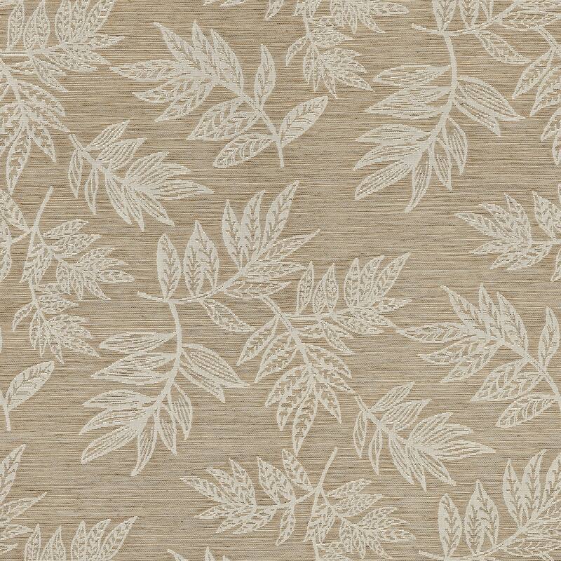 No. 918 Koda Woven Jacquard Leaf Semi-Sheer Rod Pocket 1-Piece Curtain Panel, Single Panel