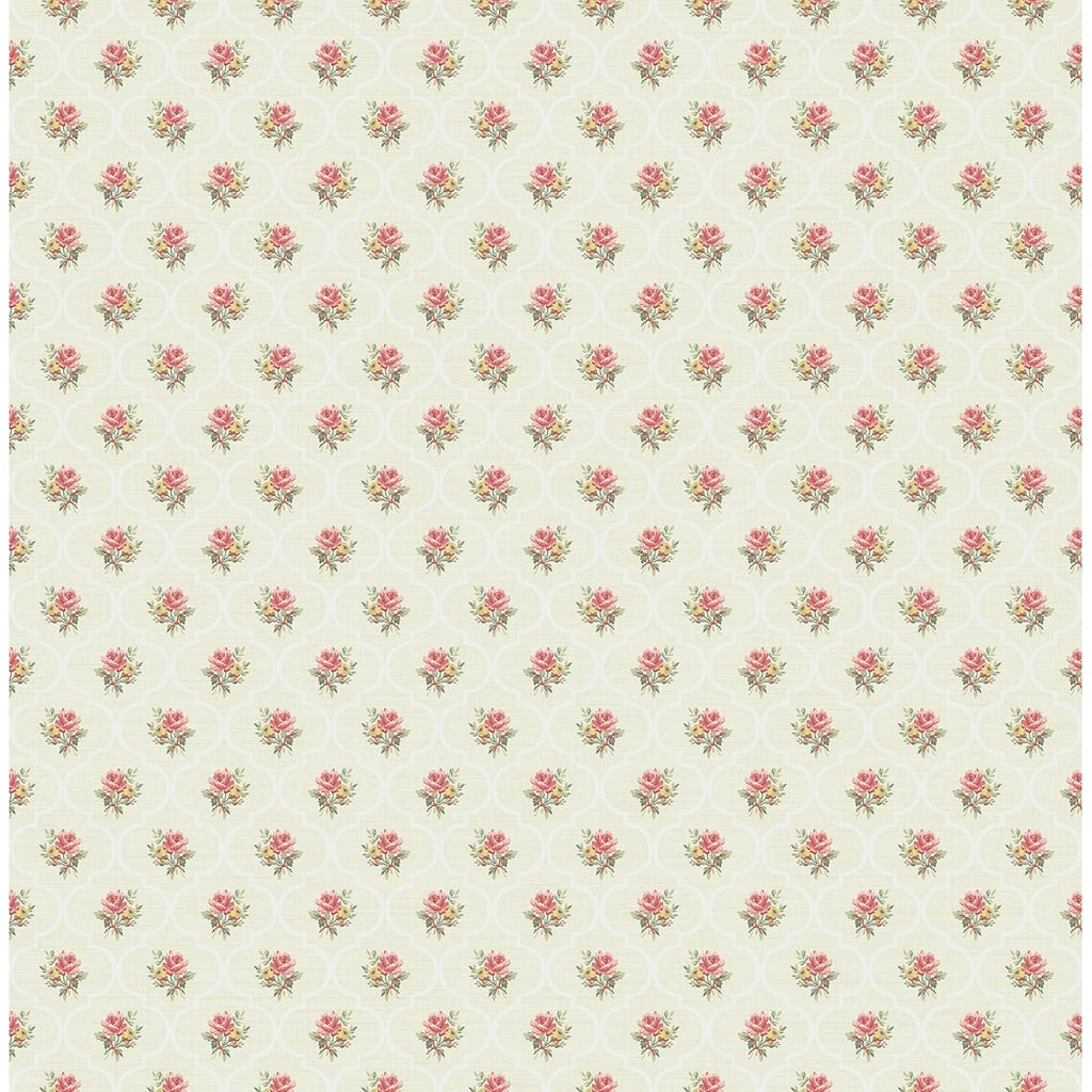 Seabrook Designs Karan Rose Trellis Unpasted Wallpaper