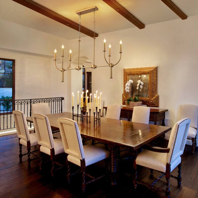 6-Light Farmhouse Large Candle Style Chandelier for Dining Room - W43.3"