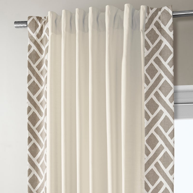 Exclusive Fabrics Martinique Solid Cotton Bordered Curtain (1 Panel)