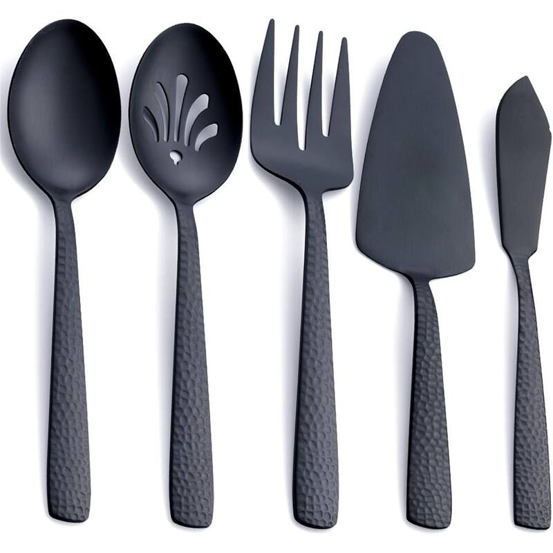Matte Black Serving Utensil Set - 10.24 x 2.76 x 2.36 inches - black 4
