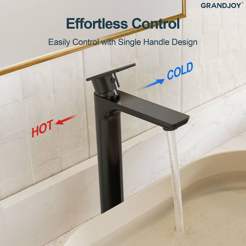 GRANDJOY Modern Vessel Sink Faucet with Spot Resistant Surface