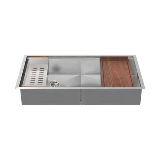 Swiss Madison Rivage 45" x 19" x 10" Undermount Kitchen Workstation - Stainless Steel