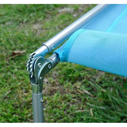 Outsunny Portable Sun Lounger, Folding Chaise Lounge Chair w/ Adjustable Backrest & Pillow for Beach, Poolside and Patio, Blue