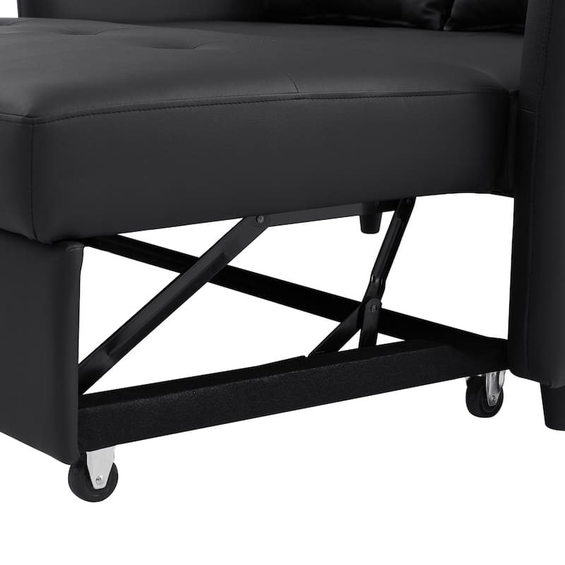 51.57" PU Convertible Sleeper Sofa with 3 USB Ports, 400lb Capacity, and Pull-Out Bed Mechanism