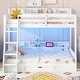 preview thumbnail 4 of 8, Twin over Full Bunk Bed with Storage Shelves, LED, Charging Station and a Drawer