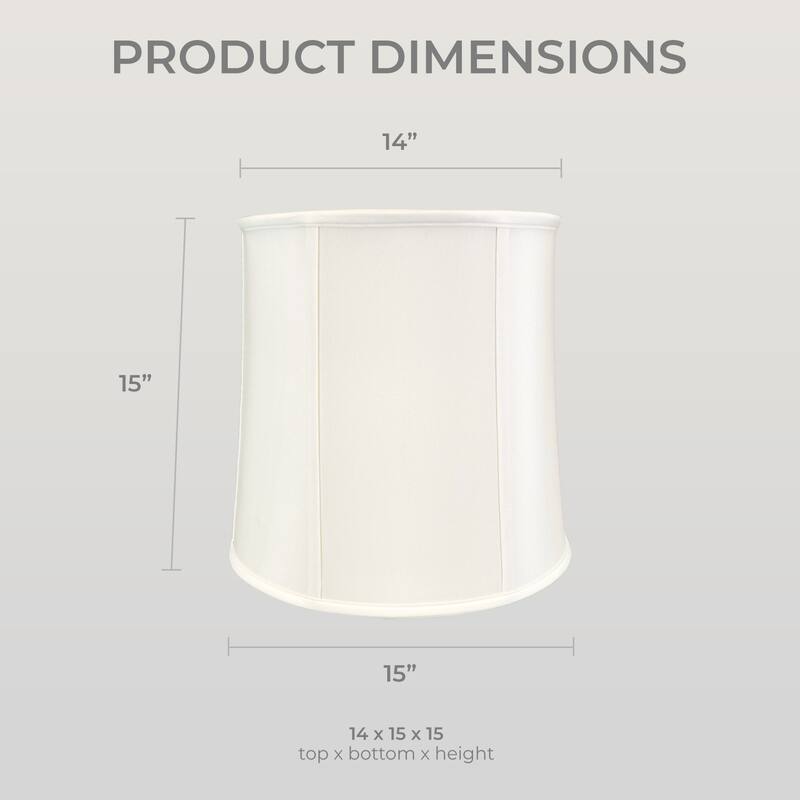 Royal Designs Drum Lamp Shade, White, 14x15x15