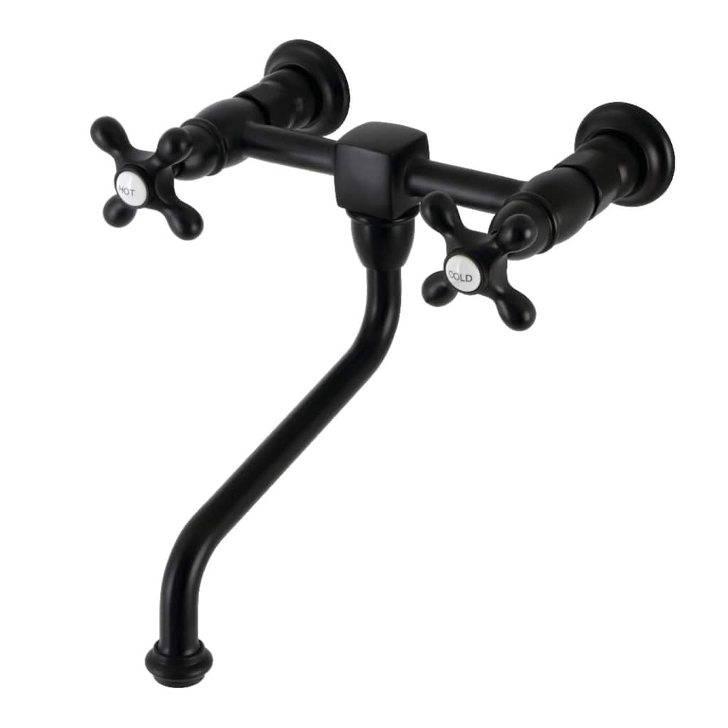Kingston Brass Heritage Two-Handle 2-Hole Wall Mount Bathroom Faucet