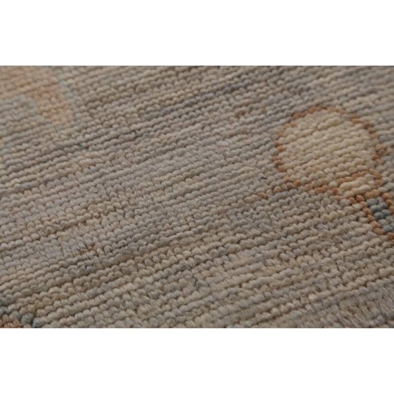 Hand Knotted Oriental 100% Wool Carpet Transitional All-Over Greys & Charcoal Oushak Area Rug - 11' 8'' X 8' 11''