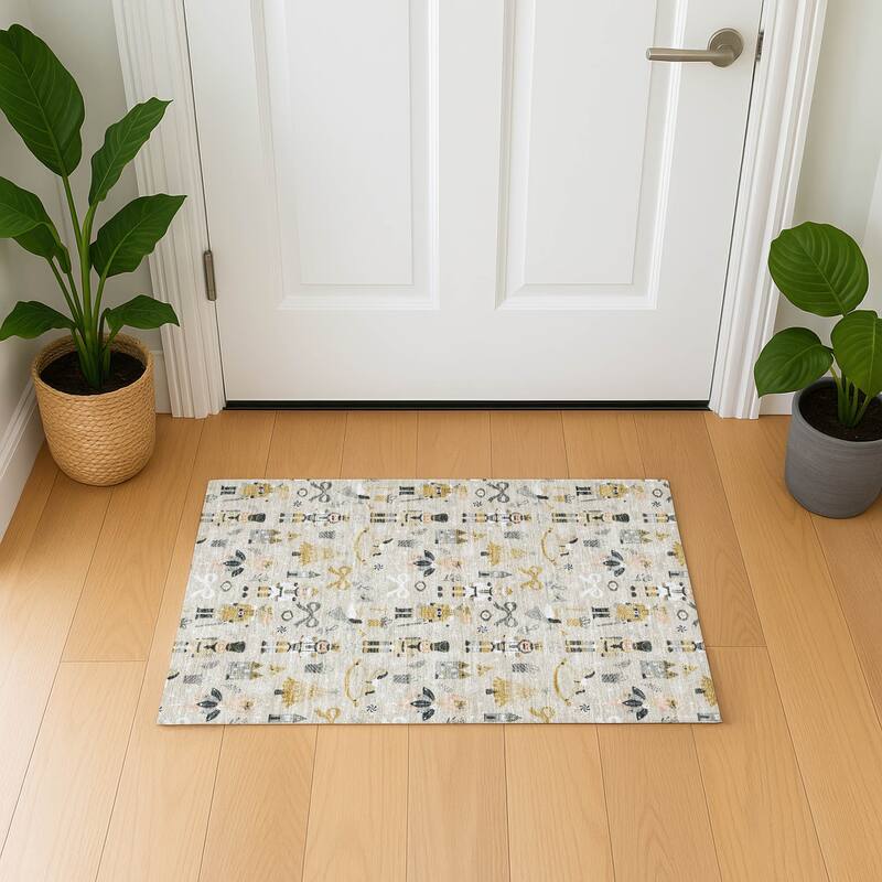 Premium Washable Super Soft Winter Story Mayfield Rug - Beige - 1'8" x 2'6"