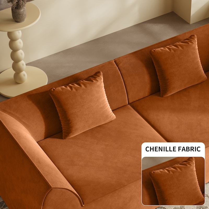 Compressed Memory Foam Sofa with PillowS, 2-Seater Lounger Daybed