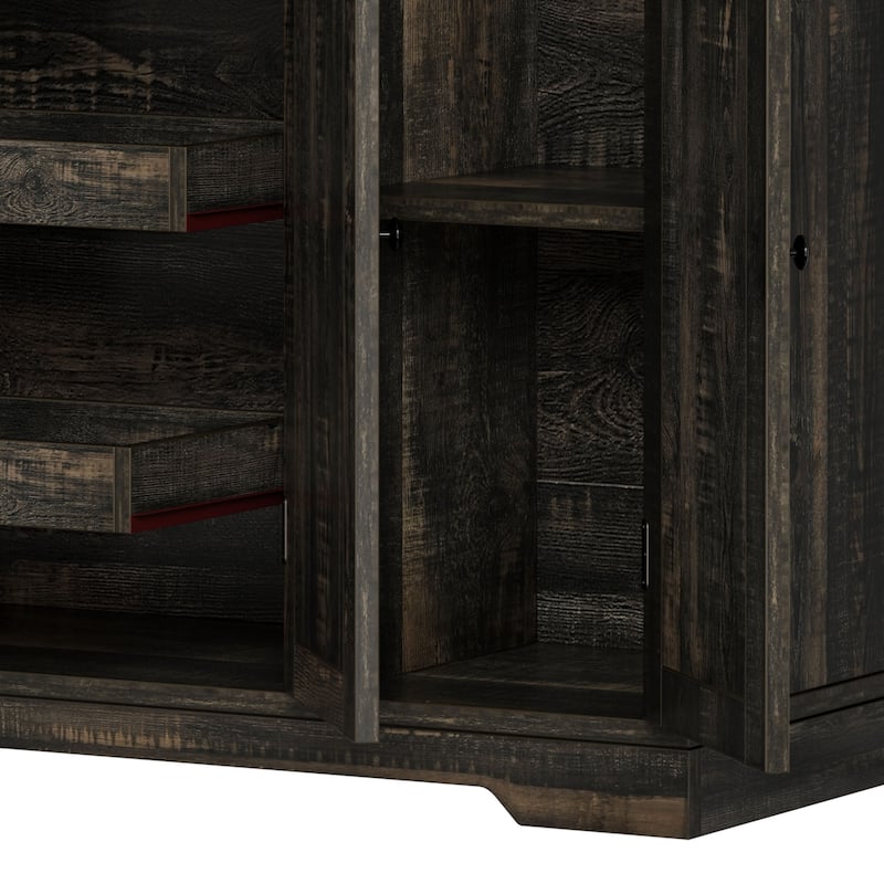 Moasis 71" Tall Buffet Hutch Kitchen Pantry Storage Cabinet with Charging Station And Storage Drawers