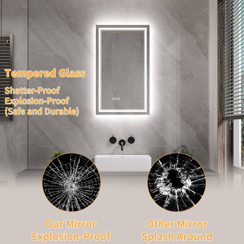 Modland Small Size LED Bathroom Mirror Back & Front Lighted Anti-Fog