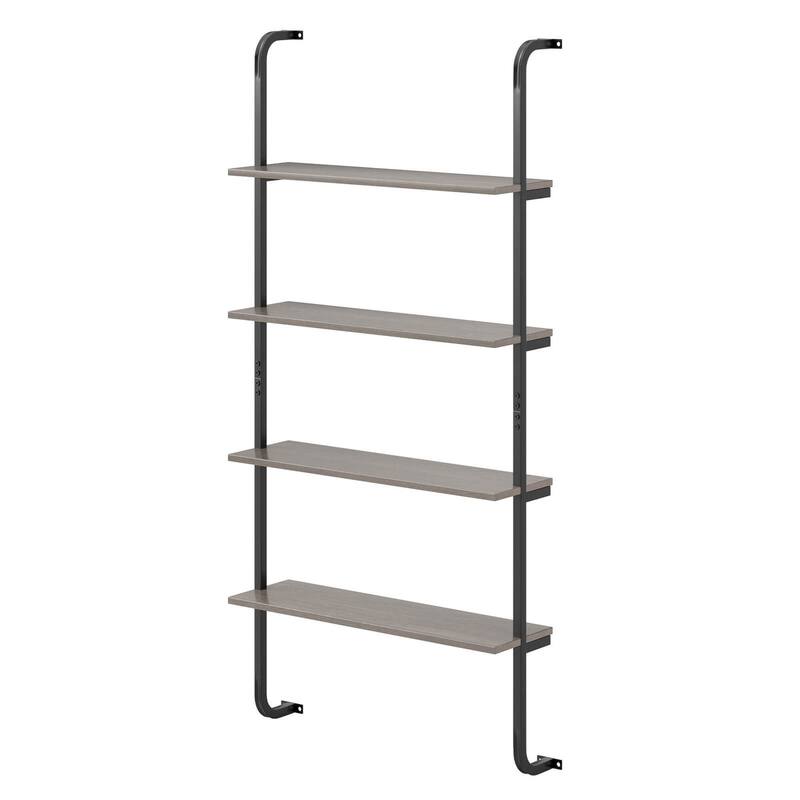 Costway 1/2 PCS 4-Tier Wall-mounted Ladder Shelf Display Bookshelf