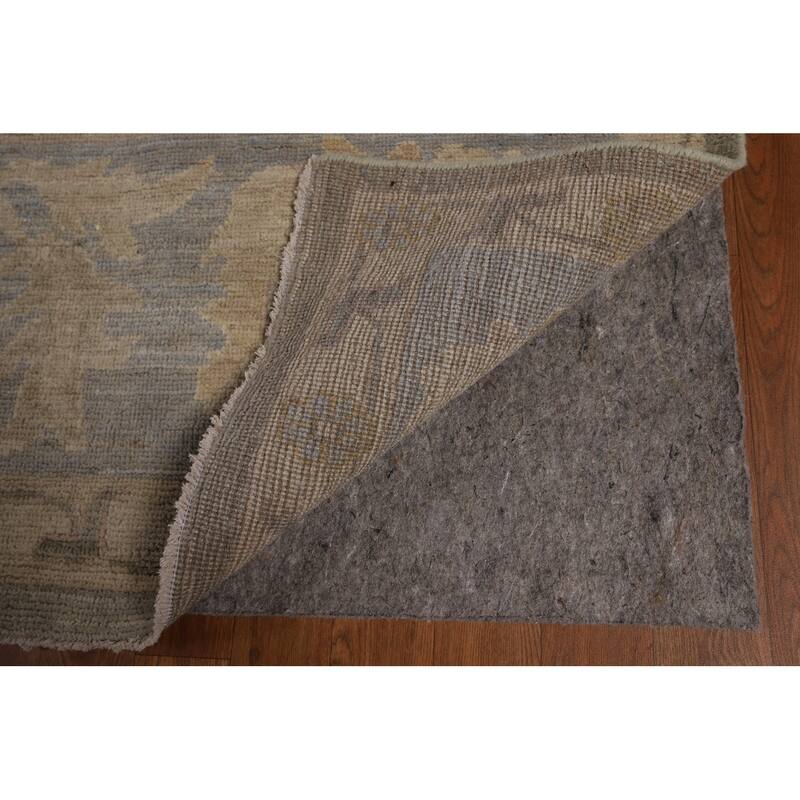 Grey Vegetable Dye Oushak Turkish Large Area Rug Handmade Wool Carpet - 9'11"x 13'10"