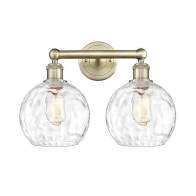 Innovations Lighting Athens Water Glass - 2 Light 17" Bath Vanity Light