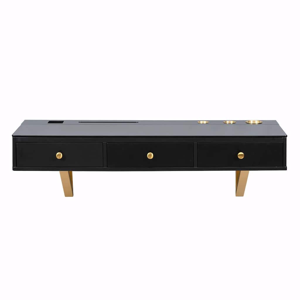 47" Floating Shelf with Drawer: Stylish Wall-Mounted Vanity Table
