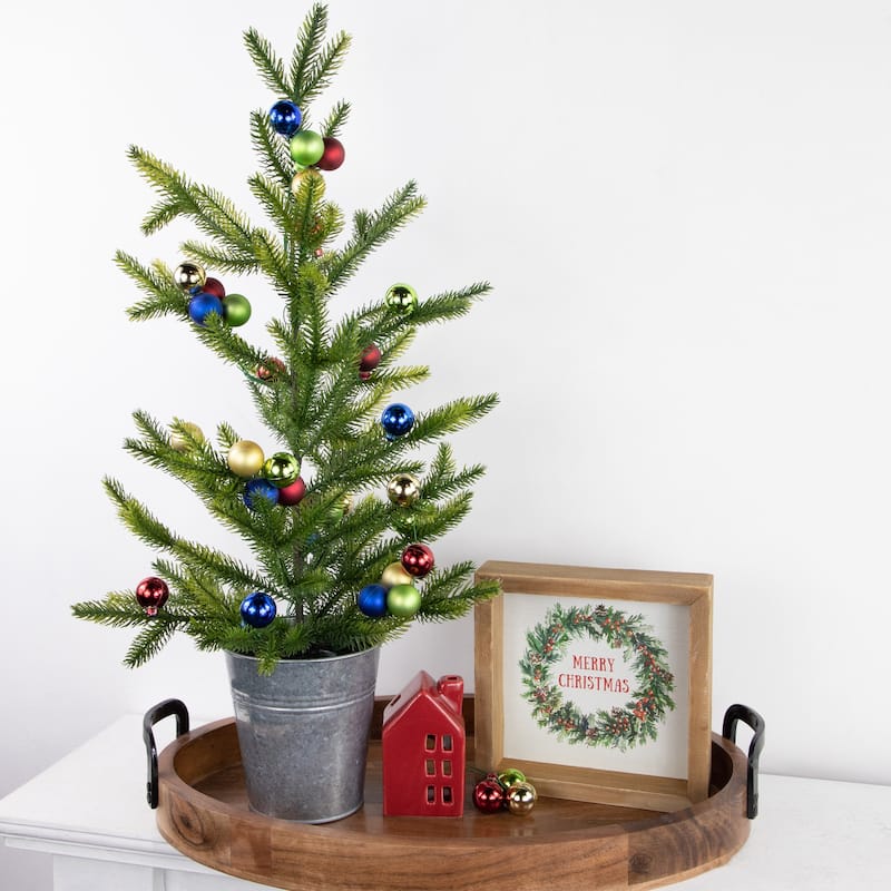 Shatterproof Ball Ornament Christmas Pick - 6.75" - Multicolor