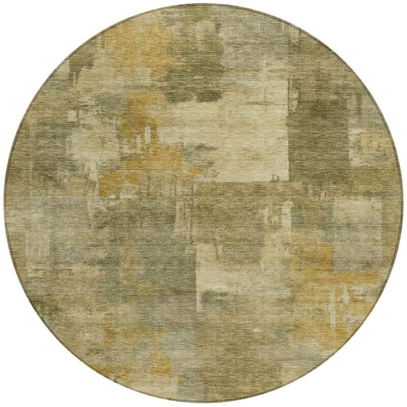 HomeRoots Abstract Transitional Rectangle Outdoor Rug - 8' Round