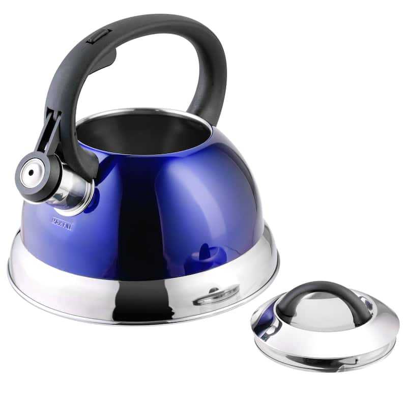 Mr. Coffee Flintshire 1.75 Quart Whistling Stovetop Tea Kettle in Blue - 1.75 Quart