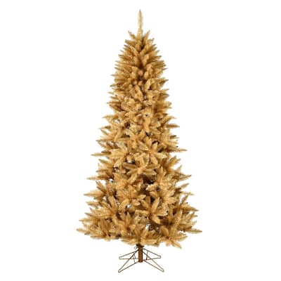 Vickerman 3.5' x 28" Gold Fir Artificial Christmas Pencil Tree, Unlit - 3.5' x 28"