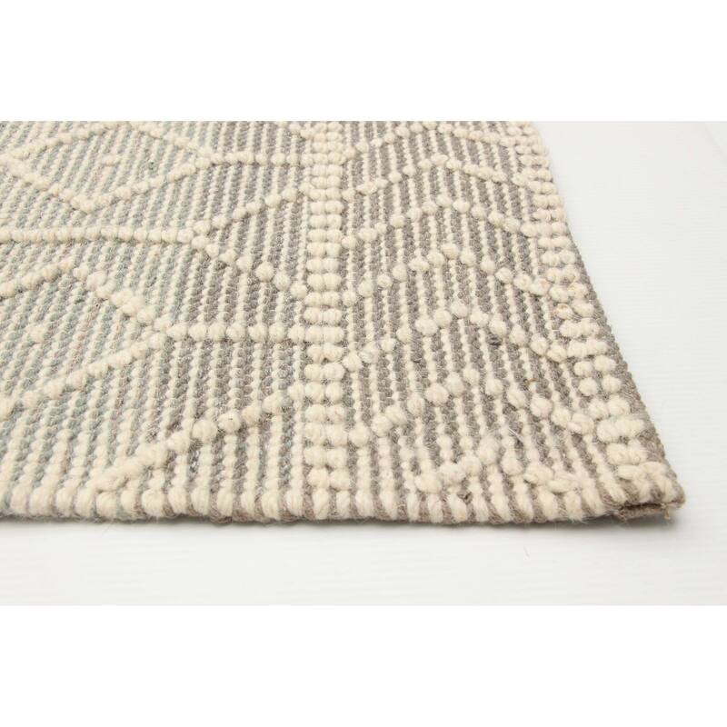 ECARPETGALLERY Braid weave Sienna Cream Wool Rug - 6'0 x 9'3