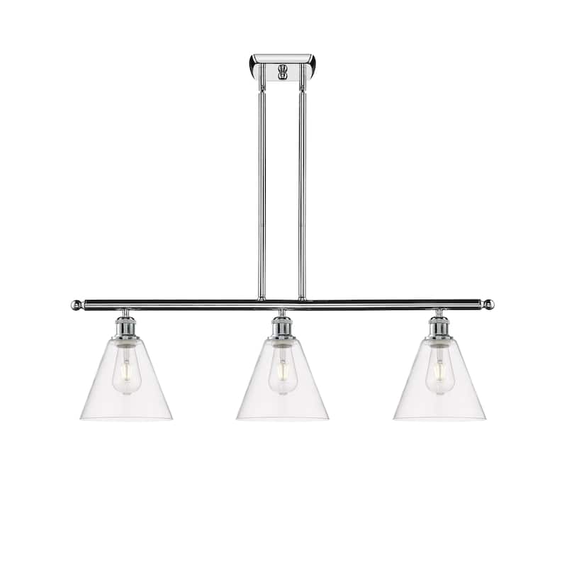 Innovations Lighting Berkshire - 3 Light 36" Stem Hung Island Light - Clear/Polished Chrome