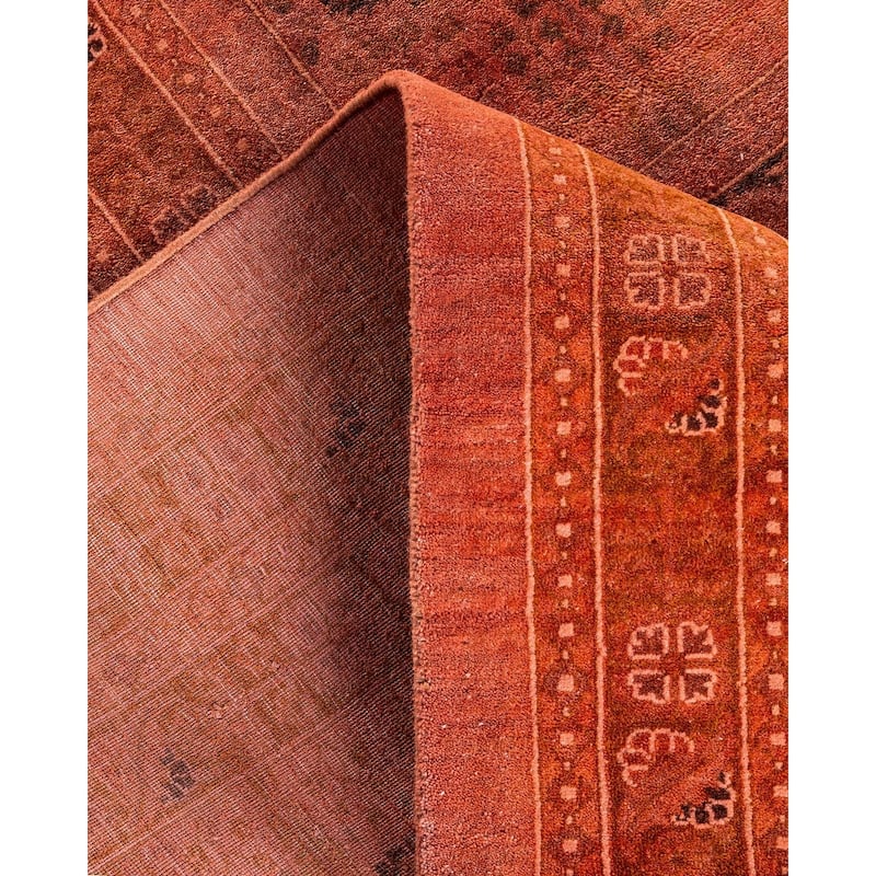 Overdyed, One-of-a-Kind Hand-Knotted Area Rug - Pink - 12' 4" x 16' 4"