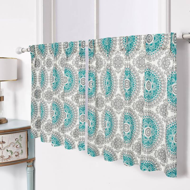 DriftAway Pinch Pleat Kitchen Curtains Linen Textured 30×36