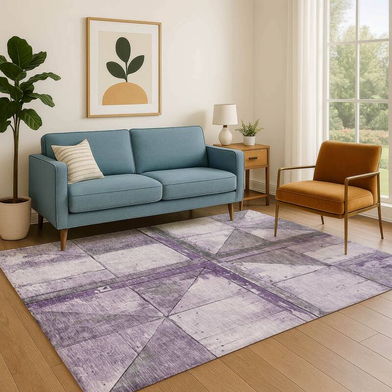 Premium Washable Super Soft Contemporary Geo Mayfield Rug