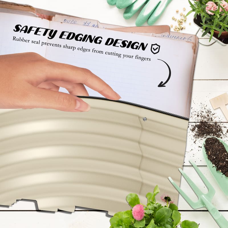 Outsunny 4.9' x 2' x 1' Galvanized Raised Garden Bed Kit, Outdoor Metal Elevated Planter Box with Safety Edging