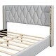 preview thumbnail 16 of 26, Queen Platform Bed with PU Leather Upholstery and Soft Headboard