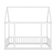 preview thumbnail 9 of 25, Wooden Floor Bed with House Roof Frame and Safety Guardrails,Twin/Full Size