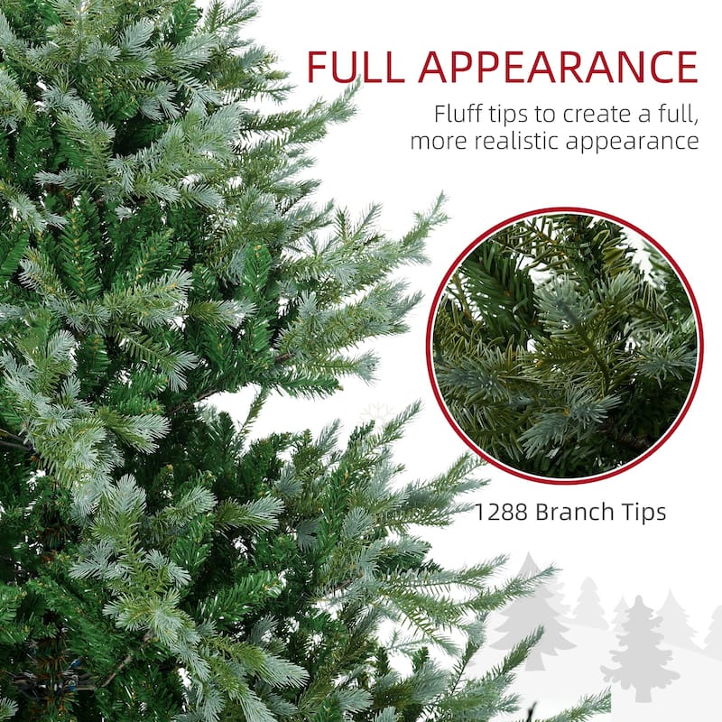 7.5ft Faux Christmas Tree with Realistic Shape, Auto Open Branches, and Sturdy Steel Base for Home Holiday Decor