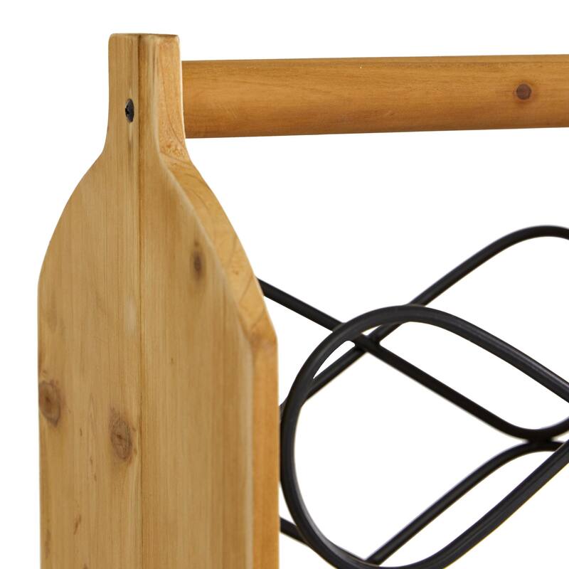 Wood Wine Rack - Brown - Roche River Decor - 8"W x 11"L x 15"H
