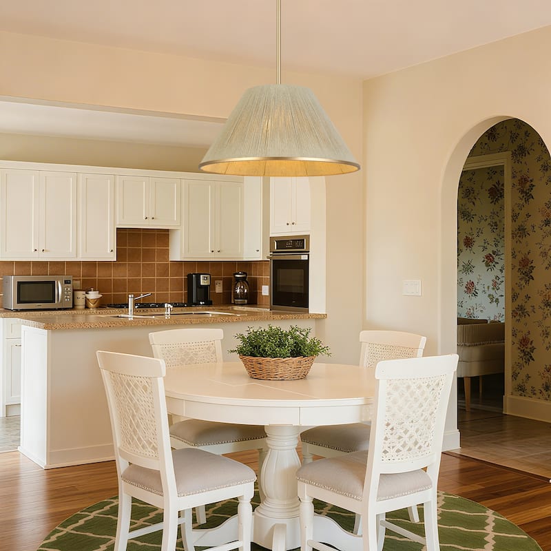 Modern Farmhouse 1-Light Gold Nature Pendant Light for Kitchen Island Dining Room - Nature&Gold - 20.5"Dx11"H