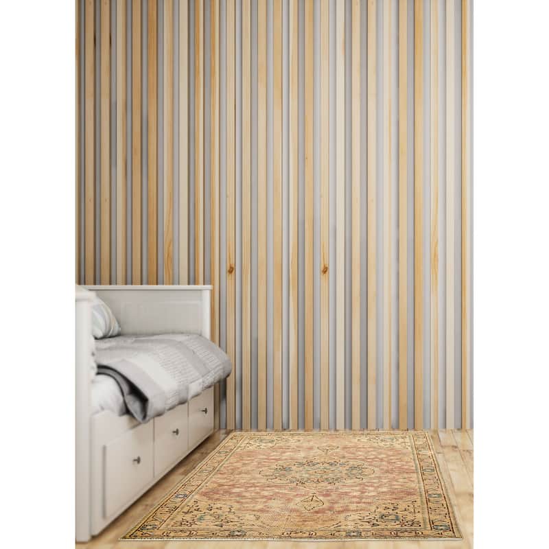 ECARPETGALLERY Hand-knotted Antalya Vintage Salmon Wool Rug - 3'3 x 4'8