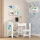 preview thumbnail 9 of 7, RiverRidge Kids Catch-All Wall Shelf with Bookrack and Hooks for Books and Bags - White with Pine Wood Accents