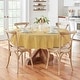 preview thumbnail 38 of 43, Elegance Plaid Jacquard Woven Tablecloth 70" round - ribbon gold