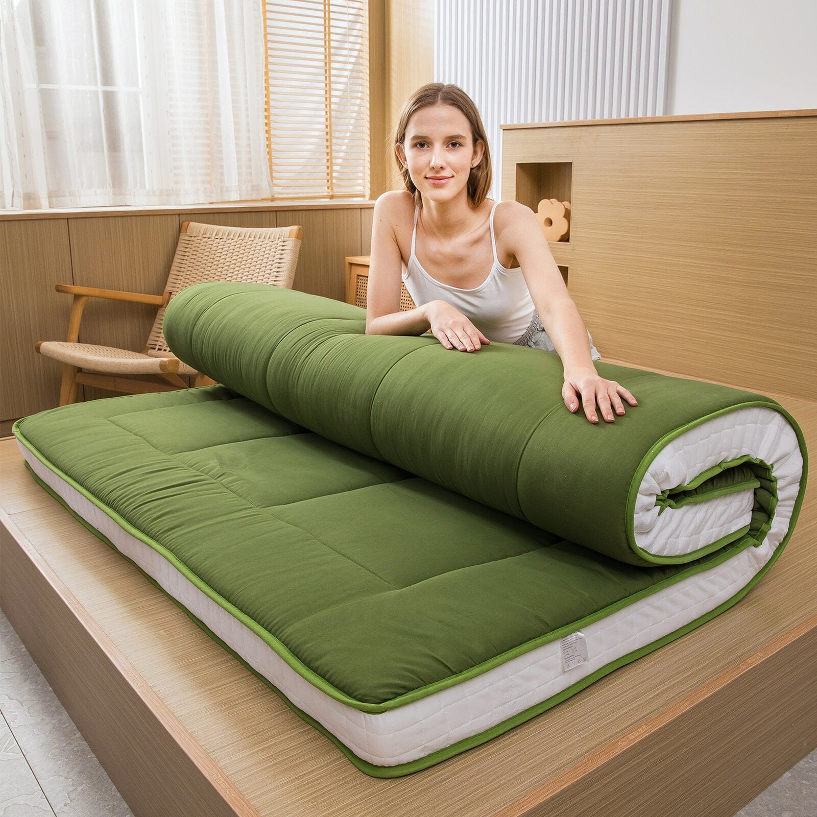 Morton マットレス Futon Mattress, Padded Japanese Floor Mattress Quilted Bed