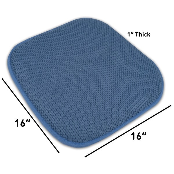 dimension image slide 4 of 18, 16-in. Square Non-slip Memory Foam Seat Cushions (2 OR 4) - 16 X 16