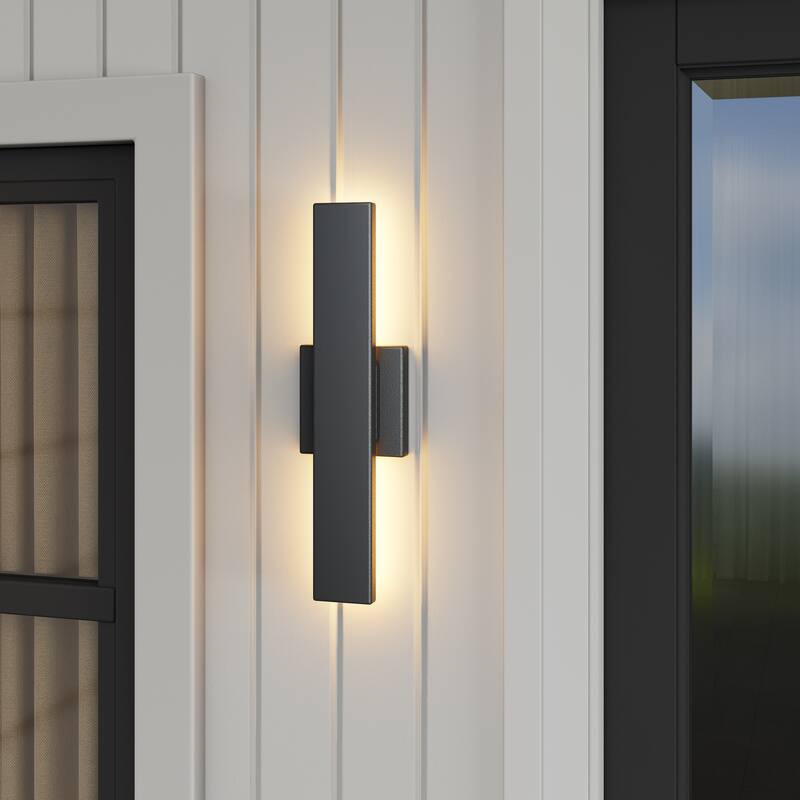 Modern LED Wall Light Outdoor Wall Sconce - Small - Black