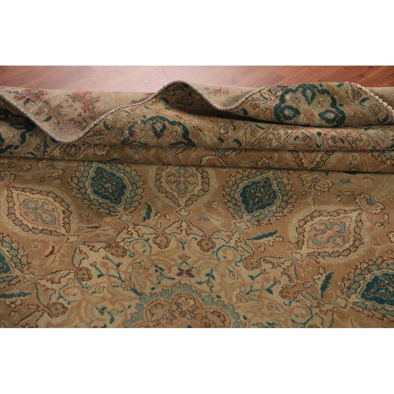 Tabriz Persian Vintage Area Rug Hand-Knotted Wool Carpet - 9'0" x 12'4"