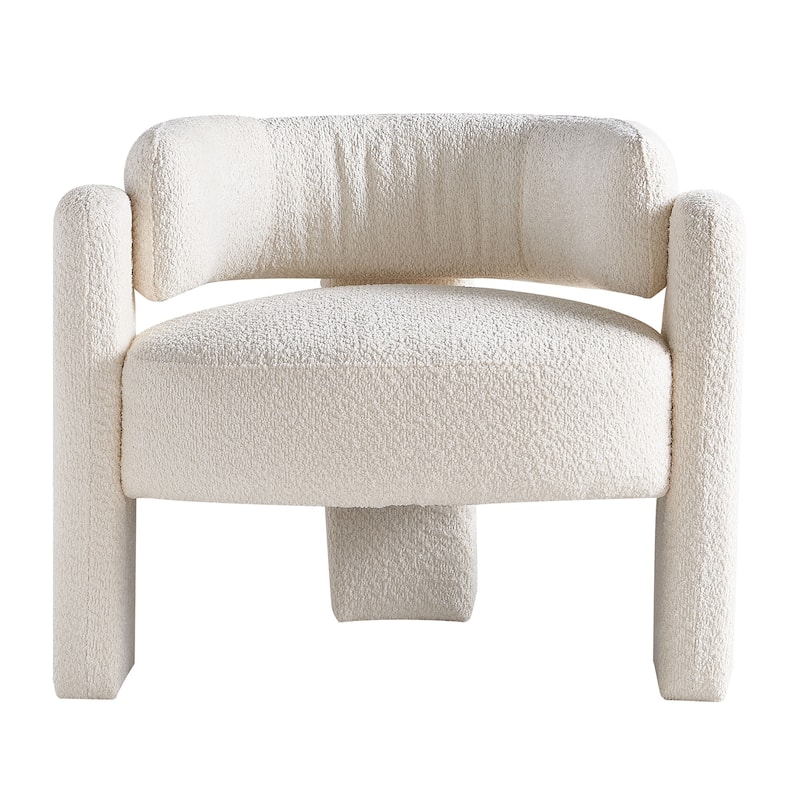 Boucle Upholstery Accent Chair - Beige