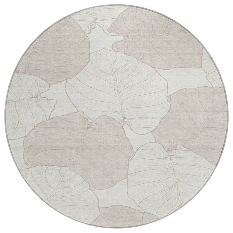 Machine Washable Indoor/ Outdoor Tropical Floral Chantille Rug